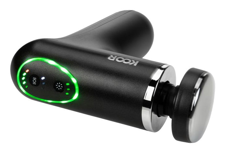 KOOR Massagepistole Thermal Mini – Perkussionsmassage, mit Wärmefunktion – 3 Stufen, Akku (USB) – Schwarz