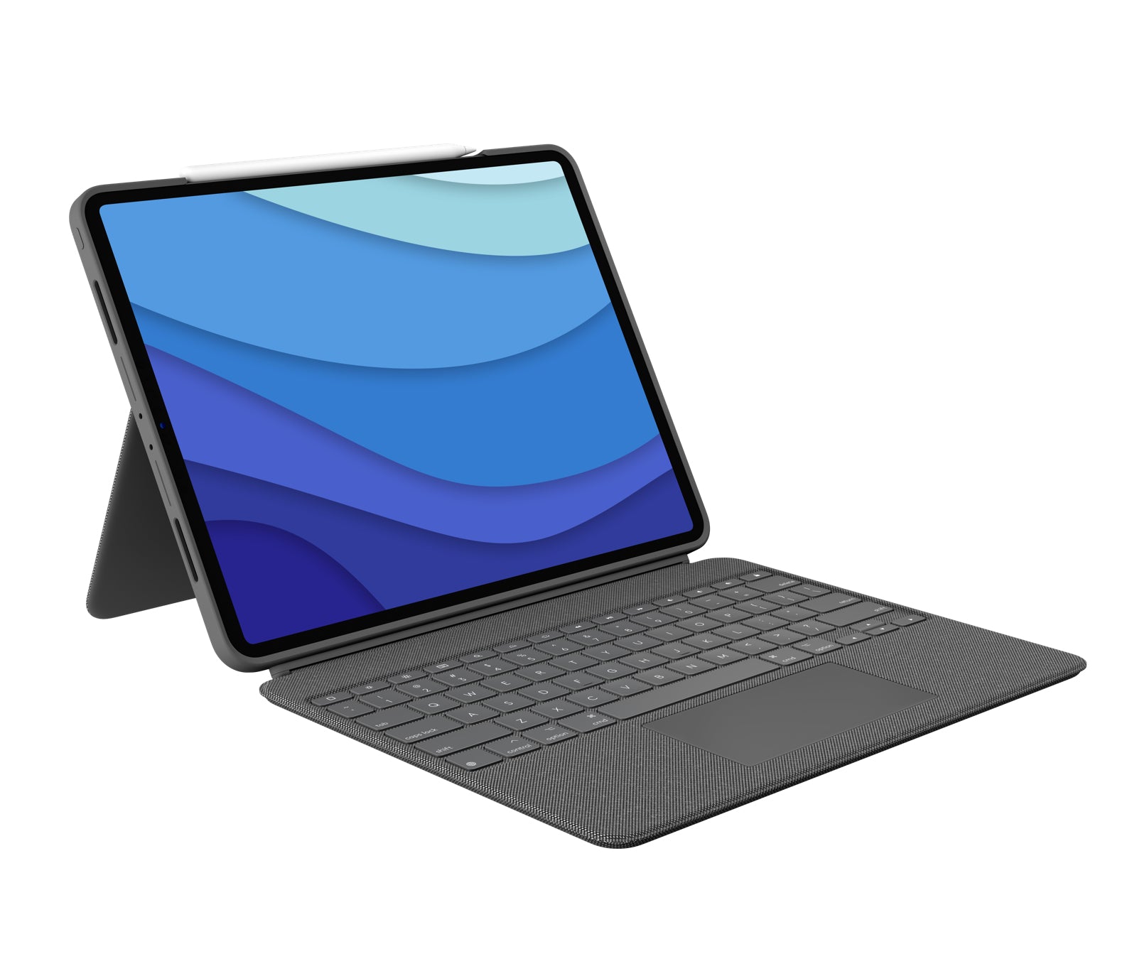 Logitech Combo Touch – Tastatur, ES-Layout (ES), mit Touchpad, Grau – für iPad Pro 12,9" (5. Generation)