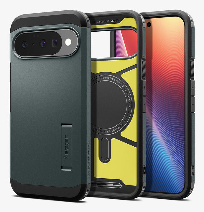 Spigen Tough Armor MagFit Rückcover – für Google Pixel 10/10 Pro, Abyss Grün, bis 1,2 m sturzsicher