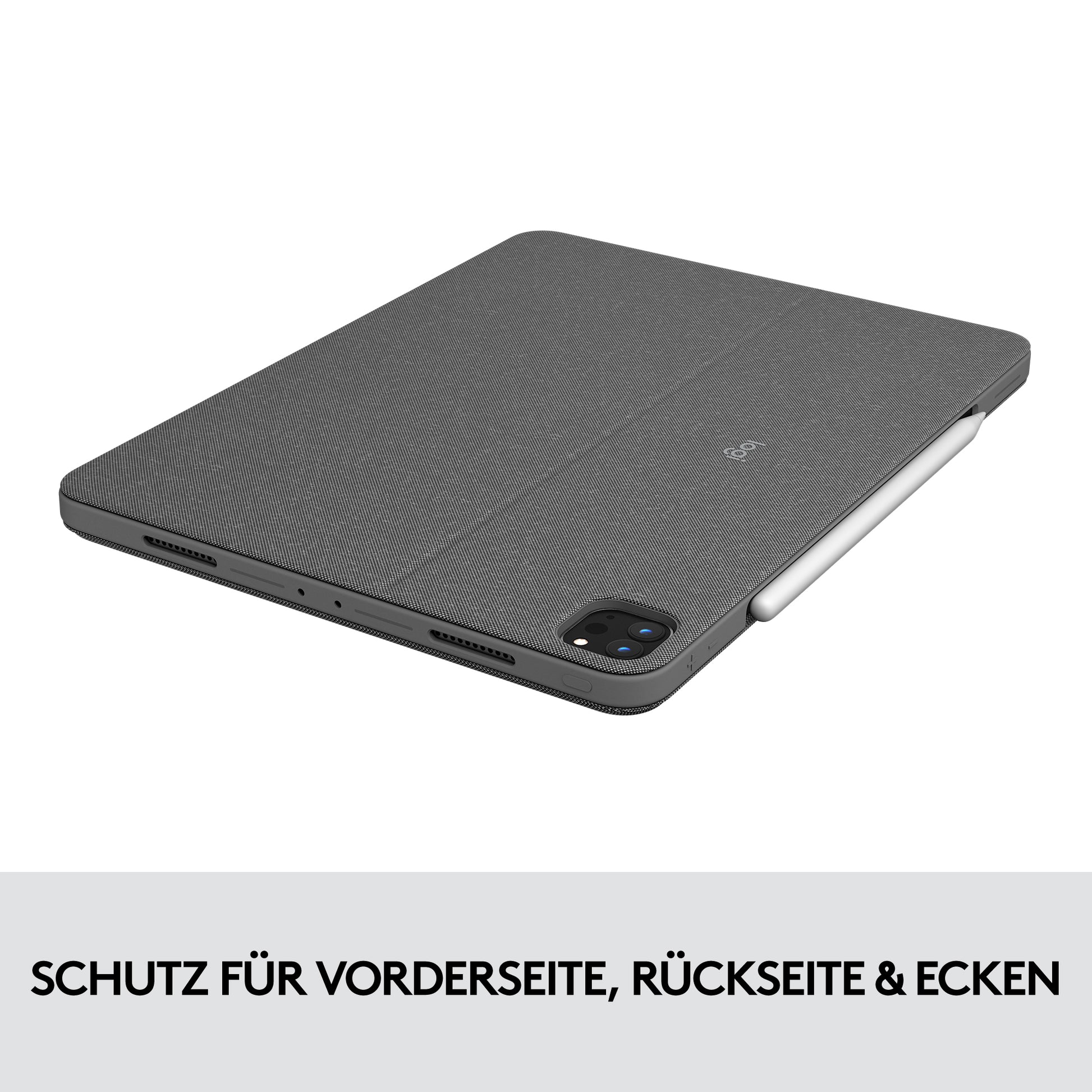 Logitech Tastatur, US-Layout (EN), mit Touchpad, Grau – für iPad Pro 12,9" (5. Generation)