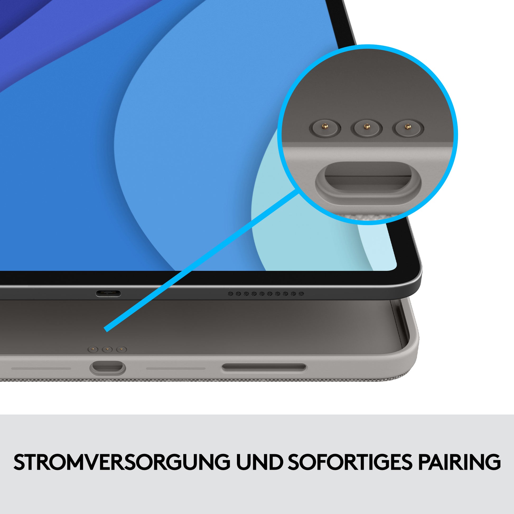 Logitech Combo Touch – Tastatur, UK-Layout (EN), mit Touchpad, Grau – für iPad Pro 11"