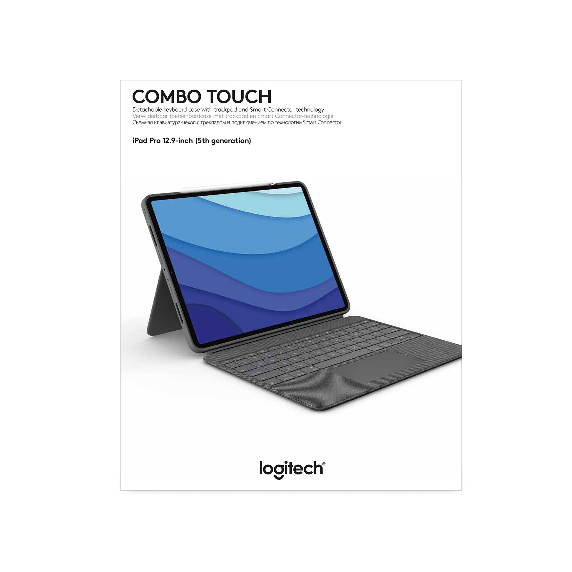 Logitech Tastatur, US-Layout (EN), mit Touchpad, Grau – für iPad Pro 12,9" (5. Generation)