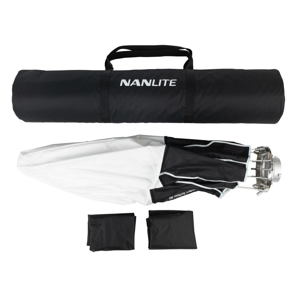 Nanlite Laterne 80 Easy-Up – Laternen-Softbox, 80 cm, Schwarz/Weiss