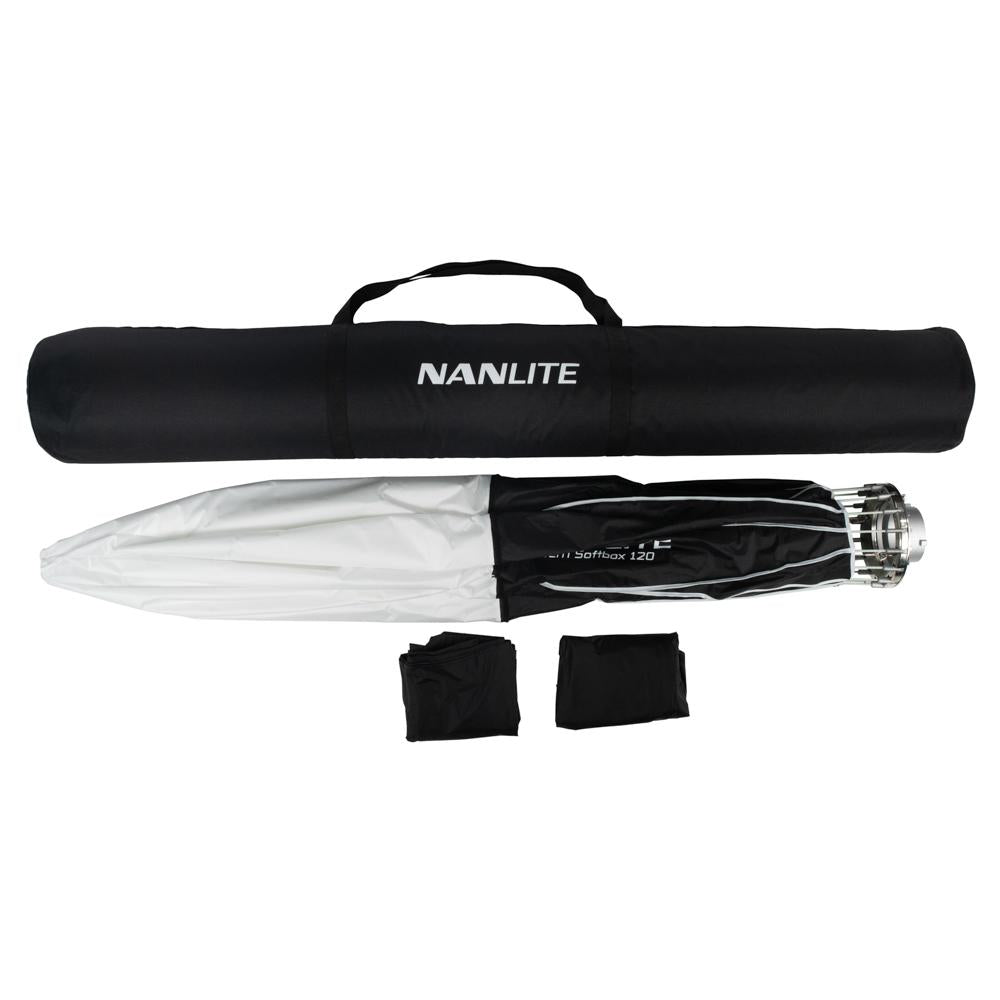 Nanlite LT-120 Laternen-Softbox – Ø 120 cm, rund – Schwarz/Weiss