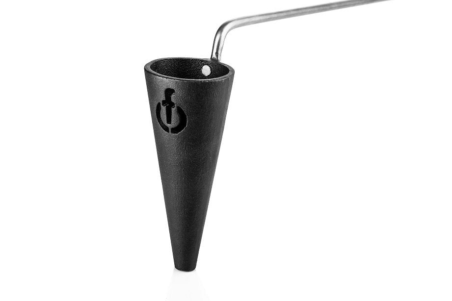 Forged Flambadou 20 × 100 × 6,5 cm, Gusseisen/Olivenholz/Stahl, schwarz