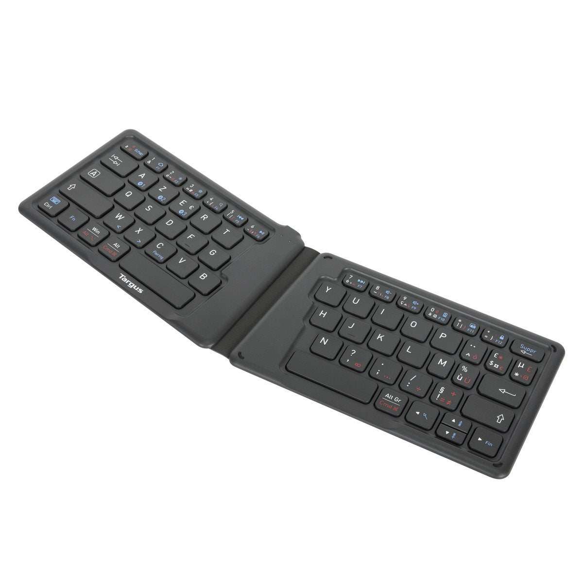 Targus Tastatur, FR-Layout (FR), ergonomisch, faltbar, antimikrobiell – für Tablets