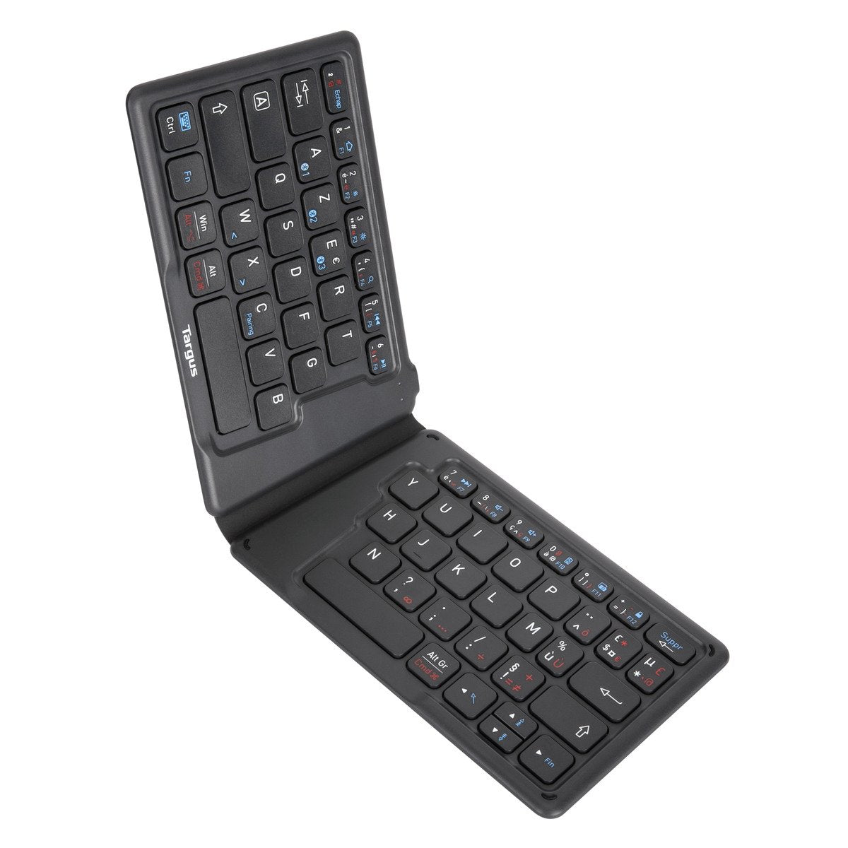 Targus Tastatur, FR-Layout (FR), ergonomisch, faltbar, antimikrobiell – für Tablets