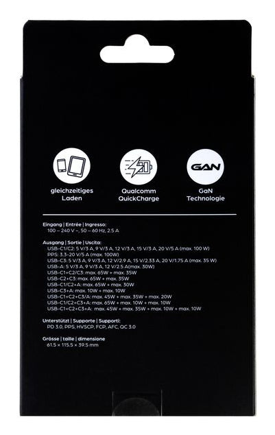 ONIT Wandladegerät – 4× USB (1× USB-C 35W), GaN
