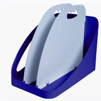 Exacompta Flex Box Aufbewahrungsbox – 3 Fächer, Blau, Kunststoff, B 388 × H 315 × T 225 mm
