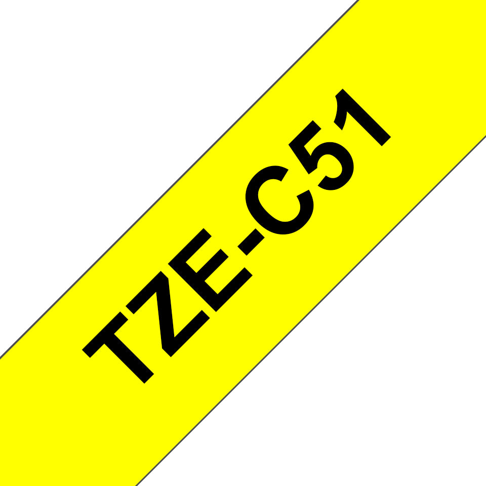 Brother Schriftband – 24 mm × 5 m, fluoreszierend gelb, schwarz