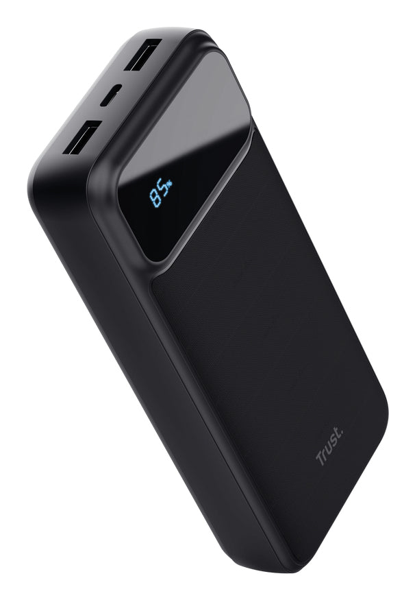 Trust Avala Powerbank 20'000 mAh – 20 W PD, 1× USB-C, 2× USB-A, schwarz