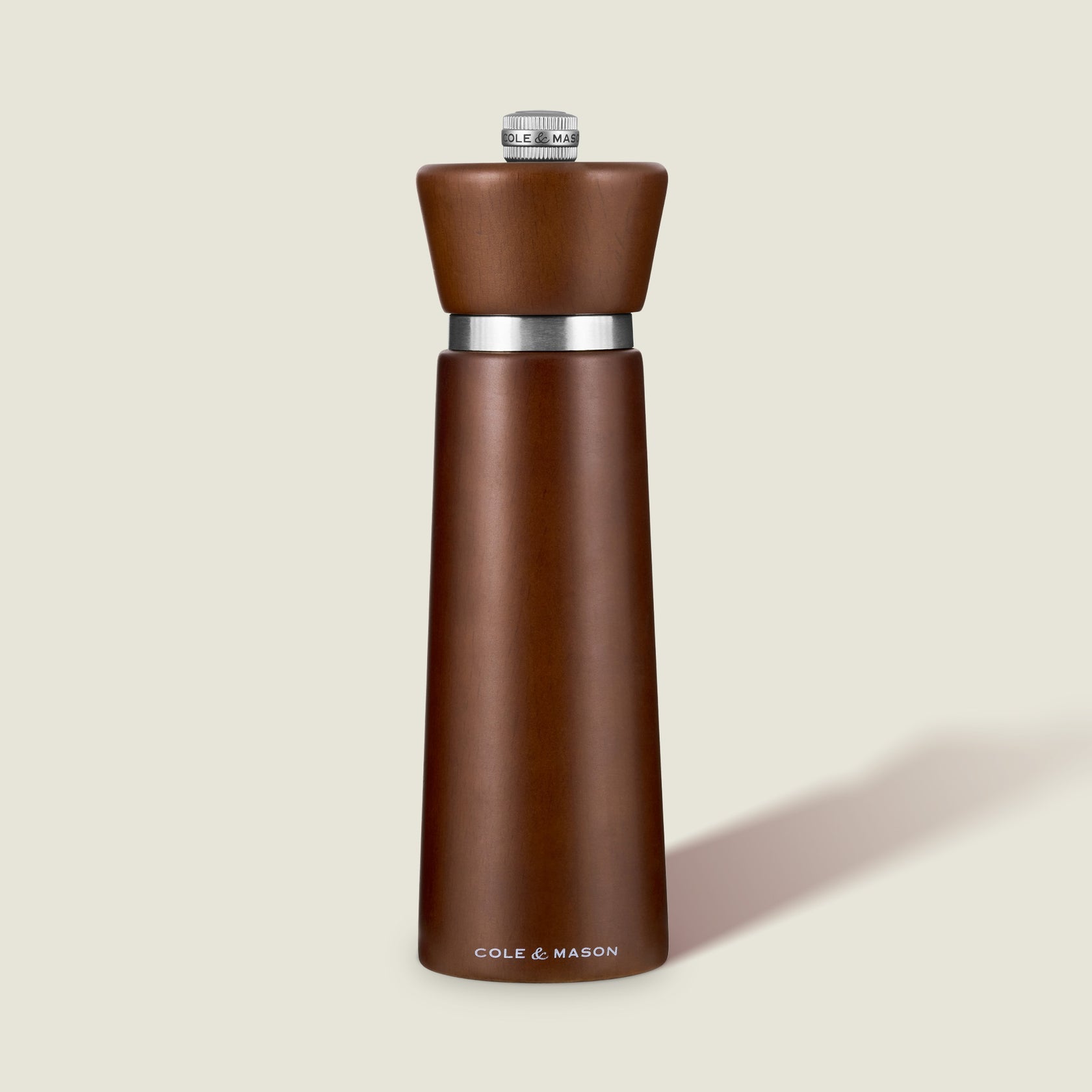 Cole & Mason Salz-/Pfeffermühle Ø 5,5 × 18 cm, Buche/Edelstahl, Braun