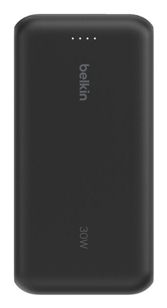 Belkin Powerbank 20000 mAh, PD 30 W, integriertes USB-C-Kabel, Schwarz