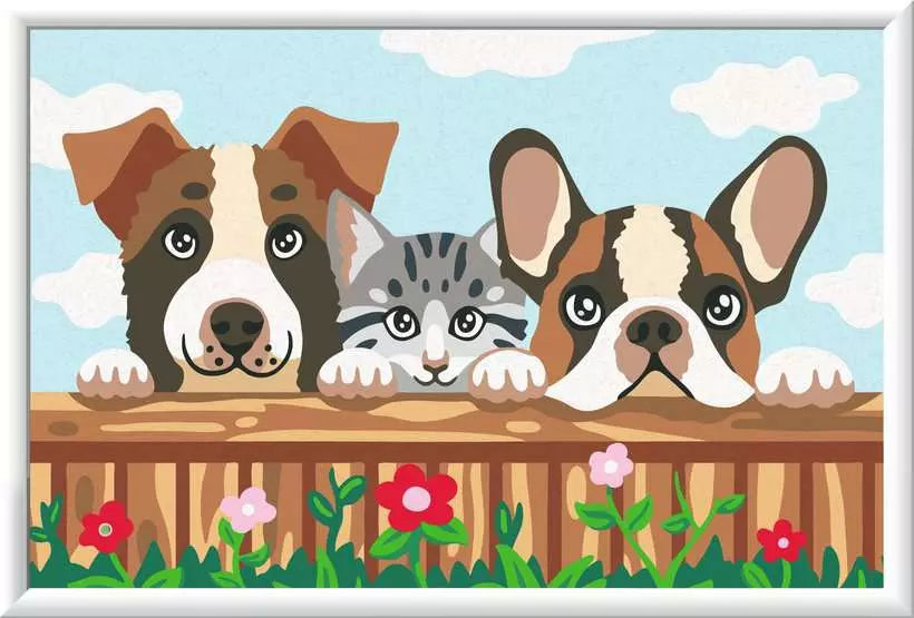 Ravensburger CreArt – Malen-nach-Zahlen-Set – Katzen und Hunde – 20 Farben – ab 11 Jahren