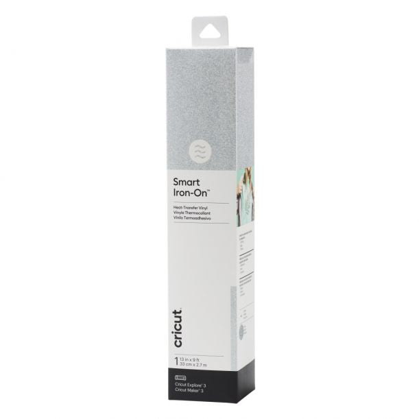 Cricut Aufbügelfolie – Glitzer – Silber – 330 × 2730 mm – für Maker 3, Explore Air 3