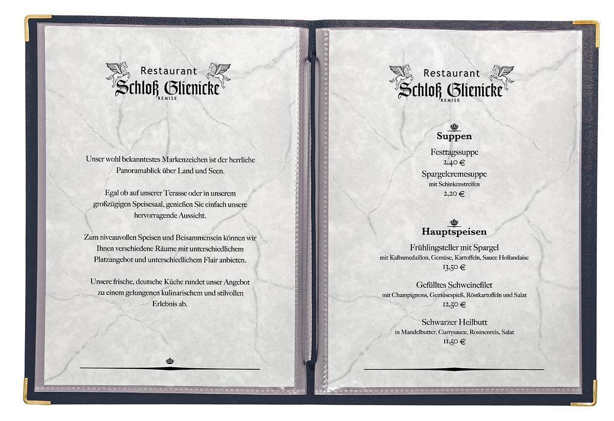 Sigel Speisekartenmappe SM100, für A4, 8 Seiten – Kunststoff – schwarz
