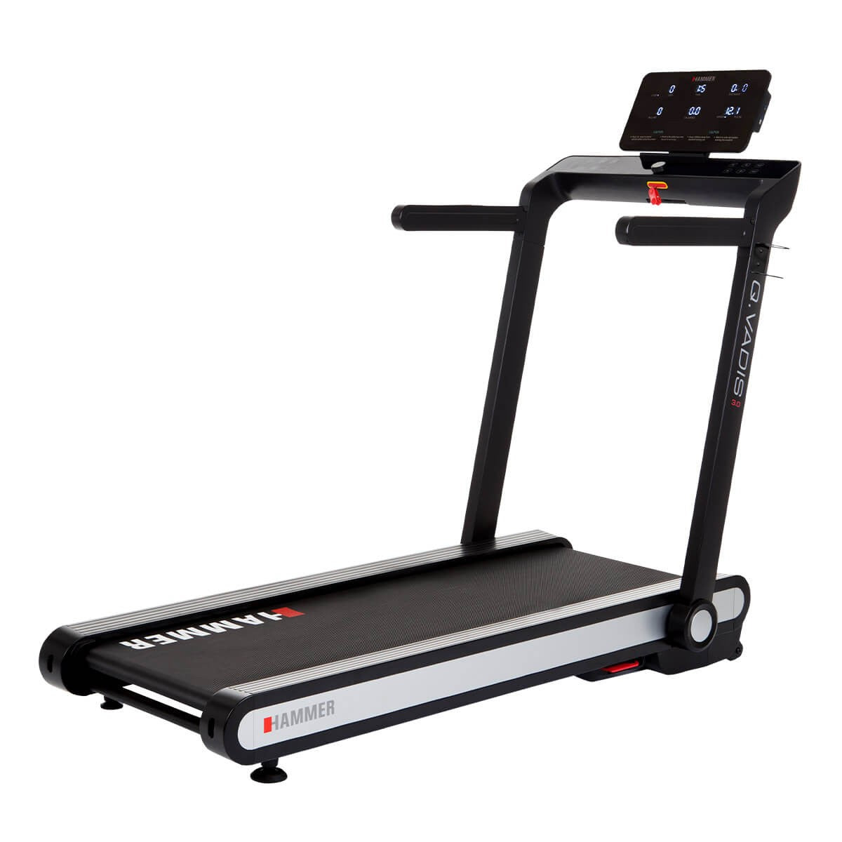 HAMMER Laufband, zusammenklappbar, Q.Vadis T3.0, 160 cm × 77 cm × 140 cm, Schwarz, 18 km/h, 130 kg
