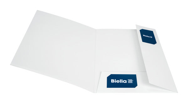 Biella Konferenzmappe – A4, mit Fronttasche, Karton, Weiss