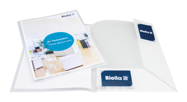 Biella Konferenzmappe – A4, Visitenkartenfach, Kunststoff, Transparent