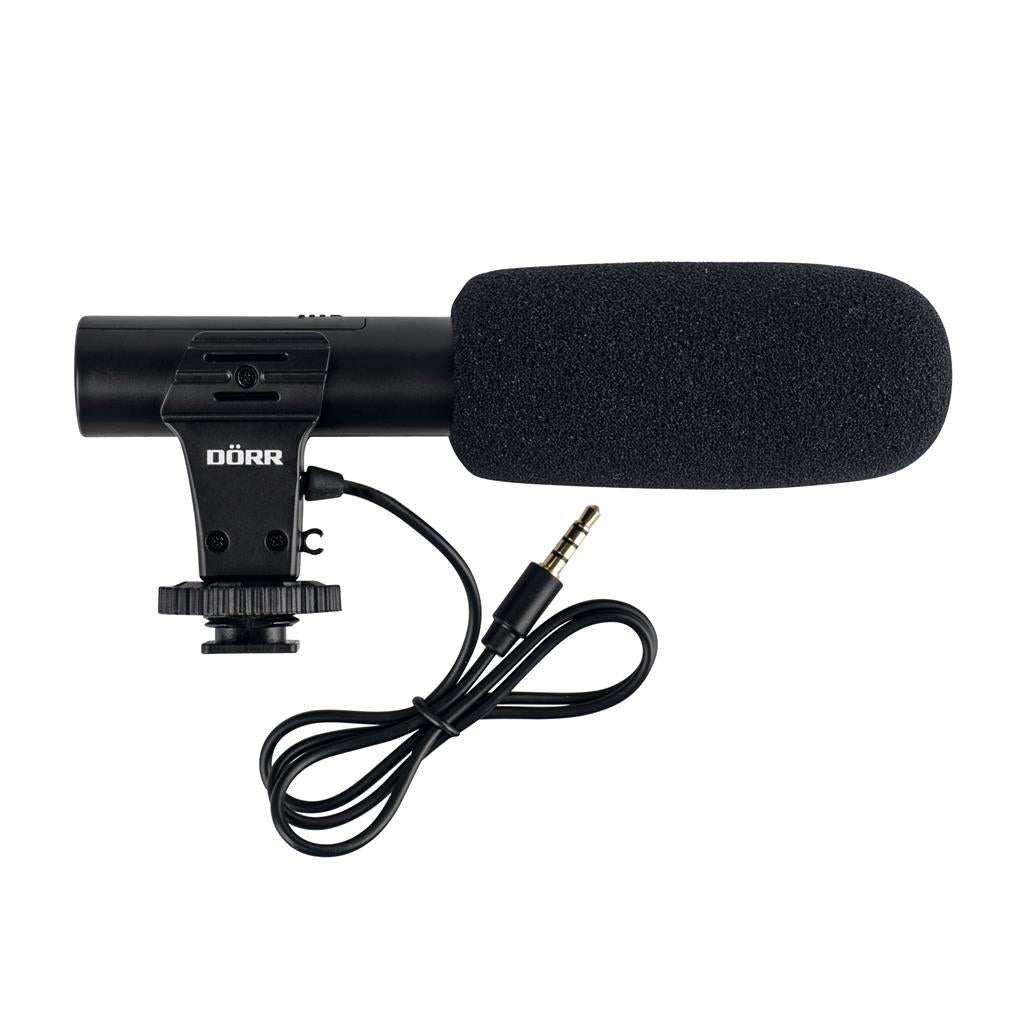 Dörr Uni CV-02 Kameramikrofon – 3,5 mm Klinke, kabelgebunden, Superniere, 20–18'000 Hz, für Kameras, Schwarz