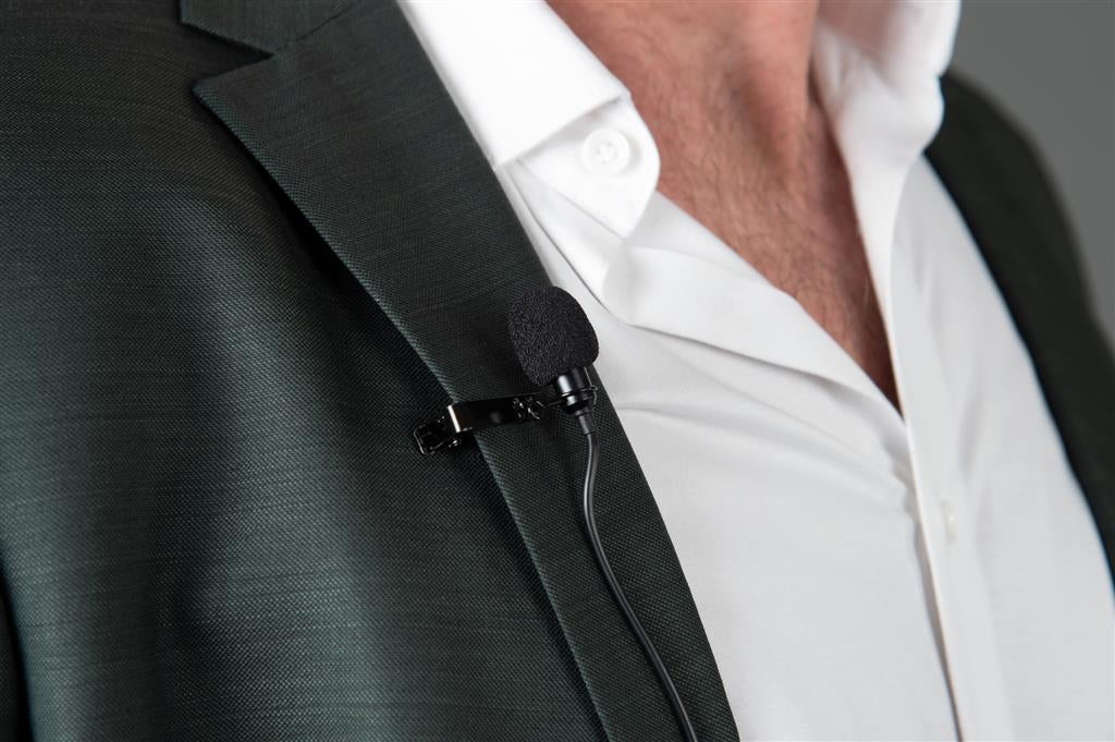 Dörr LV-30 Lavaliermikrofon – 3,5 mm Klinke, Kabelgebunden, Omnidirektional, 50–15'000 Hz, Schwarz/Rot