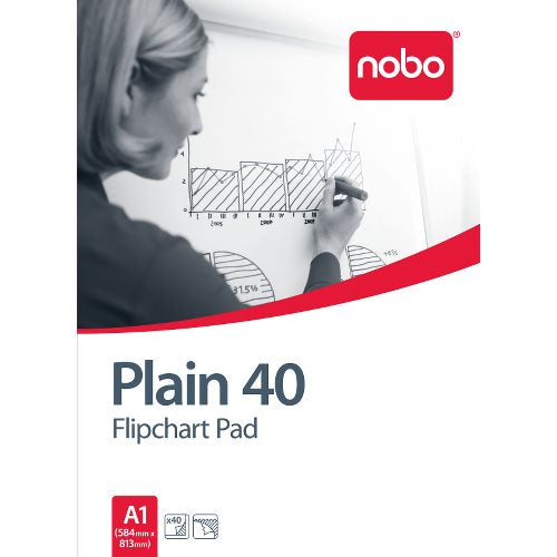 Nobo Flipchartblock blanko – 58 × 81 cm, 40 Blatt, 60 g/m²