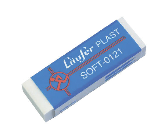Laufer Radierer – für Bleistifte und Farbstifte – 41 × 12 × 19 mm – Kunststoff – weiss