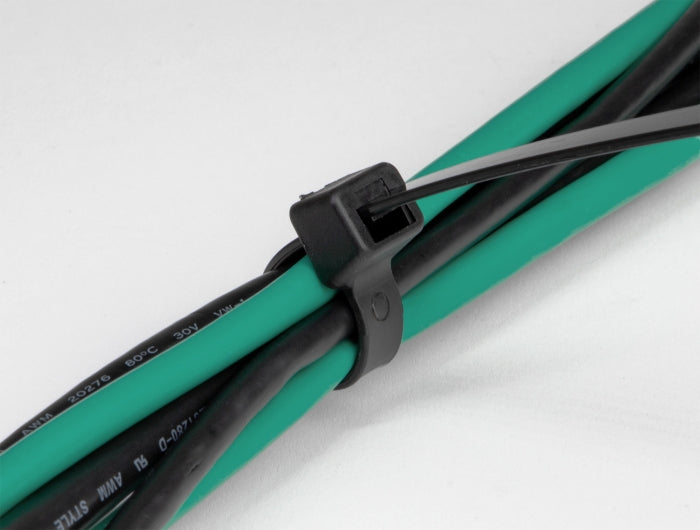 DeLOCK Kabelbinder mit paralleler Einführung, 4,8 mm × 0,30 m, schwarz, 100 Stück