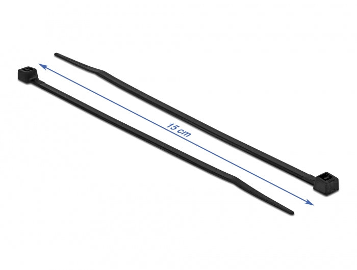 DeLOCK Kabelbinder, 3,6×150 mm, 100er-Pack – Schwarz