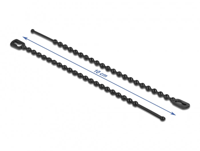 DeLOCK Blitzbinder 100 × 2,4 mm, Polyamid, wiederverwendbar, schwarz, 100 Stk.