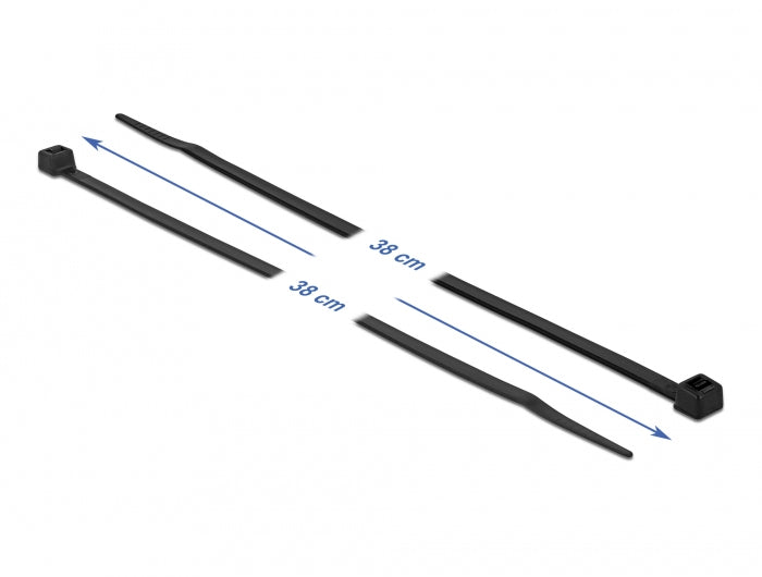 DeLOCK Kabelbinder, 380×4,8 mm, 100er-Pack, Polyamid – Schwarz