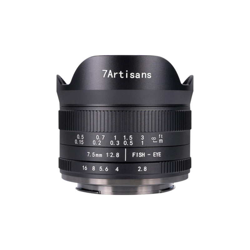 7Artisans 7.5mm F2.8 MKII Objektiv – 7,5 mm f/2.8, Fisheye – für Fujifilm X-Mount – Schwarz