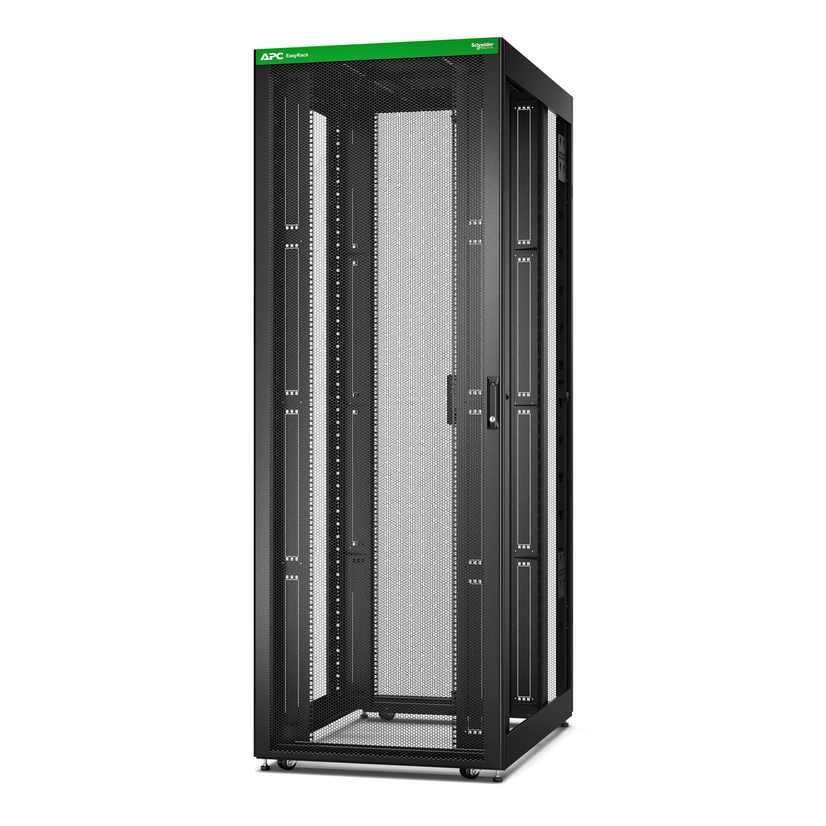 APC Easy Rack 800mm/48U/1200mm – Freistehendes Gestell – 19" Rack, 48U, 800×1200 mm, Lenkrollen, Schwarz