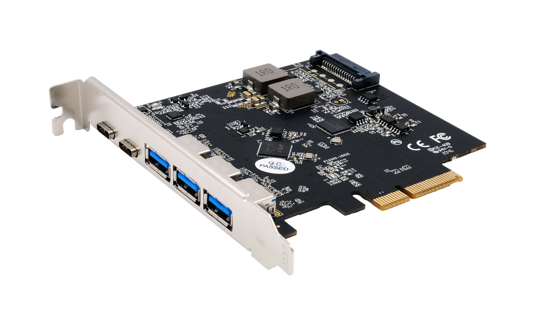 EXSYS EX-12006 PCIe USB-Karte – 5× USB 3.2 Gen2 extern (3× USB-A, 2× USB-C), 15 W pro C – für Windows XP–10