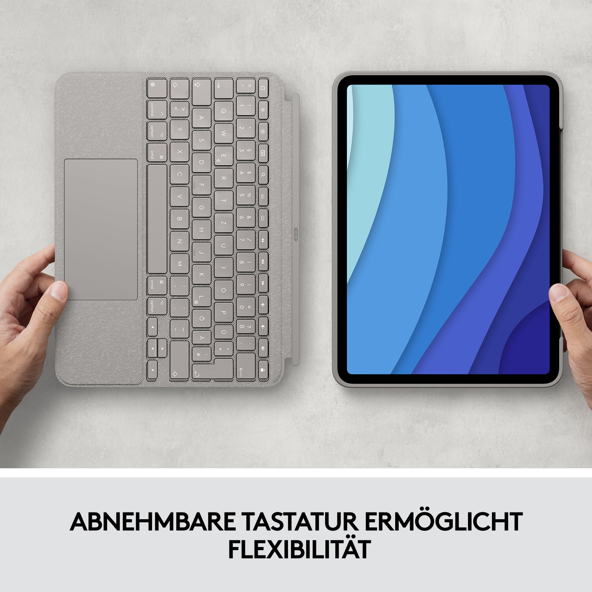 Logitech Combo Touch – iPad Pro 11", Trackpad, Sand