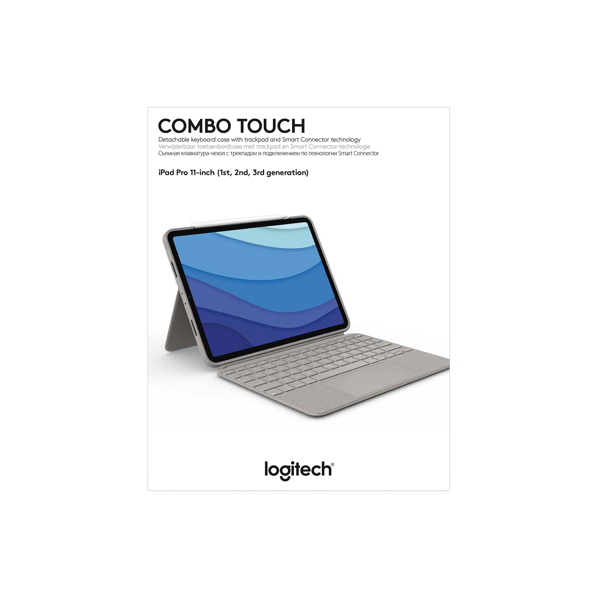Logitech Combo Touch – iPad Pro 11", QWERTY (UK International), Trackpad, Sand