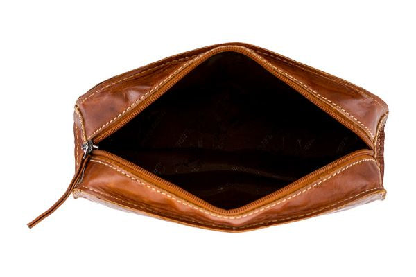 Alpenleder Etui, leer, 1 Fach, hellbraun, Leder, 22 × 10 × 6,5 cm