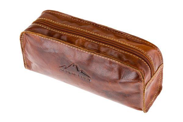 Alpenleder Etui, leer, 1 Fach, hellbraun, Leder, 22 × 10 × 6,5 cm