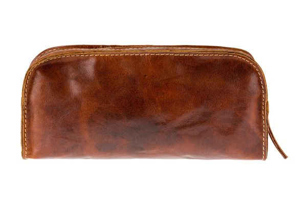 Alpenleder Etui, leer, 1 Fach, hellbraun, Leder, 22 × 10 × 6,5 cm