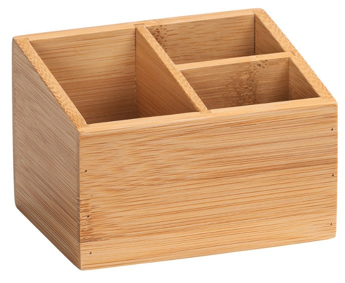 WENKO Aufbewahrungsbox (Bad) Terra – 12×9×8,5 cm, Bambus, freistehend, Natur