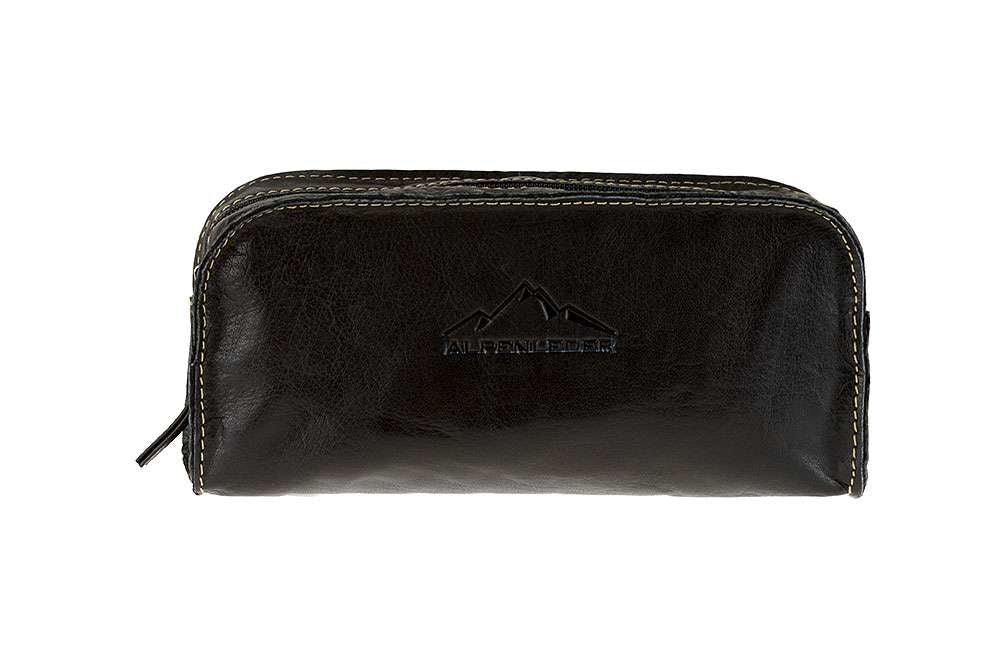 Alpenleder Etui, leer – schwarz – Leder – 22,0 × 10,0 × 6,5 cm