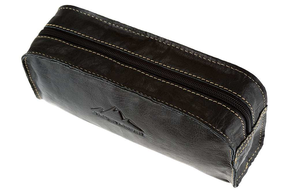 Alpenleder Etui, leer – schwarz – Leder – 22,0 × 10,0 × 6,5 cm