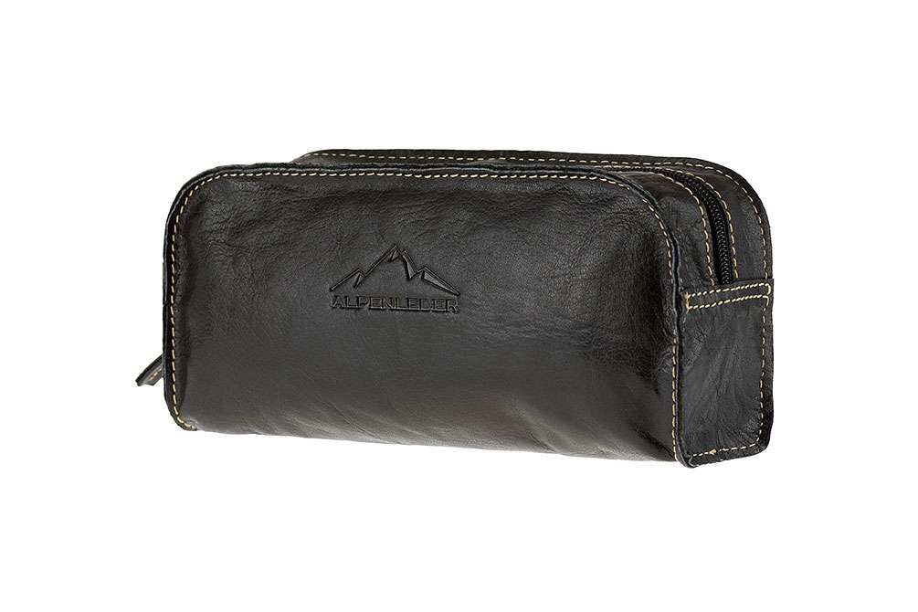 Alpenleder Etui, leer – schwarz – Leder – 22,0 × 10,0 × 6,5 cm