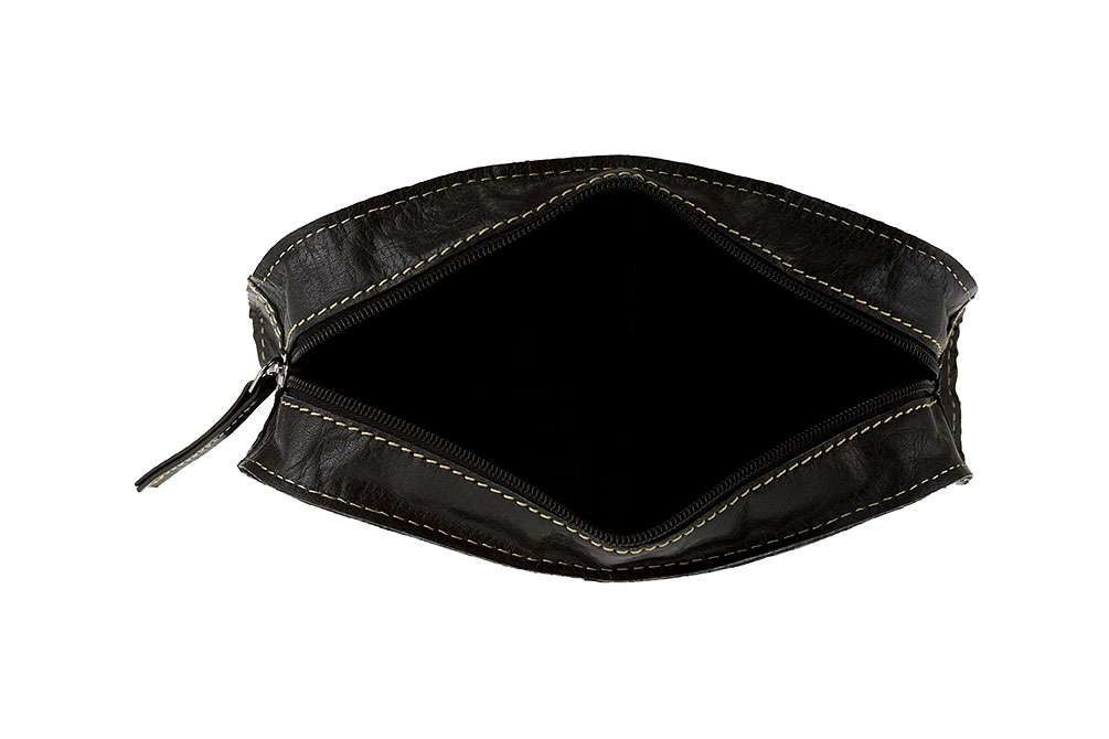 Alpenleder Etui, leer – schwarz – Leder – 22,0 × 10,0 × 6,5 cm