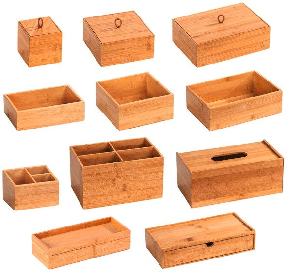 WENKO Aufbewahrungsbox Terra – 28×14×14 cm, Holz, freistehend, Braun