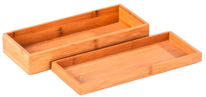 WENKO Aufbewahrungsbox – 24×10×5,5 cm, Bambus, mit Deckel