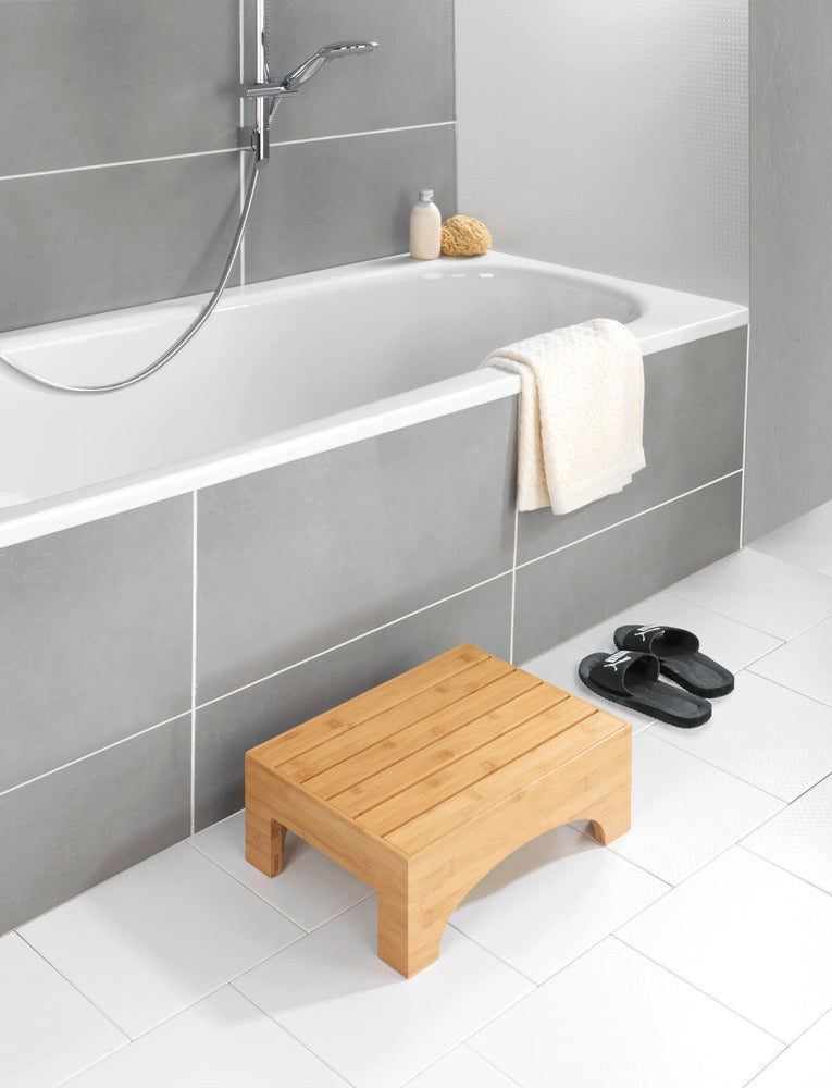 WENKO Bambus Badschemel Bambusa – 40×30×15 cm, Bambus, Holz