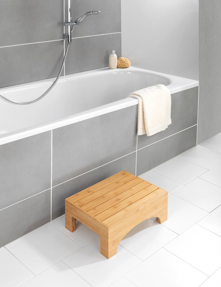WENKO Bambus Badschemel Bambusa – 40×30×15 cm, Bambus, Holz