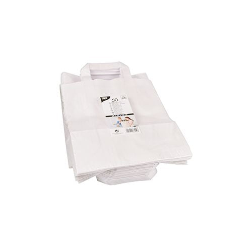 Papstar Papierbeutel – weiss, Kraftpapier, 22 × 28 × 10 cm, 50 Stück