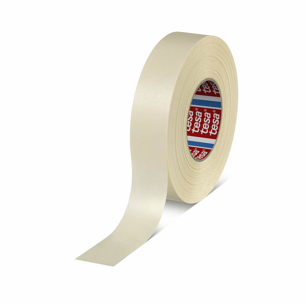 TESA Spezial-Abdeckband 4432, beige – 19 mm × 50 m, Papier, innen/aussen, temperaturbeständig bis 100 °C